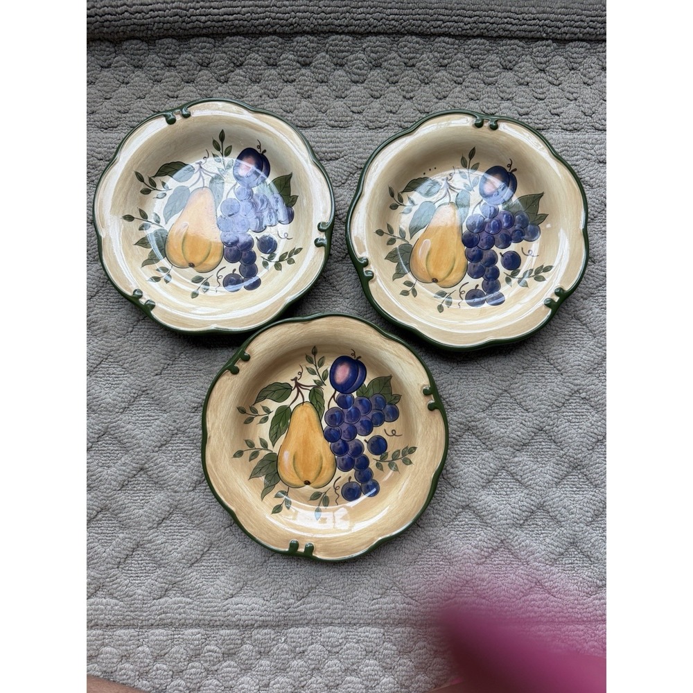 3 Home Trends Granada Pear and Grapes Salad/Desert Plates